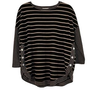 Westbound Large Sweater Button Side Stripes